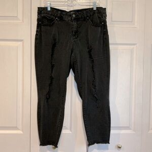 🌹 a.n.a. A New Approach Black Distressed Denim Skinny Ankle Jeans - 16